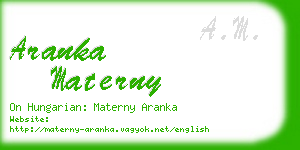 aranka materny business card